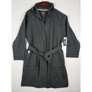 NEW Rhone Heritage Midweight Belted Robe Mens L XL Charcoal Grey w/Hood